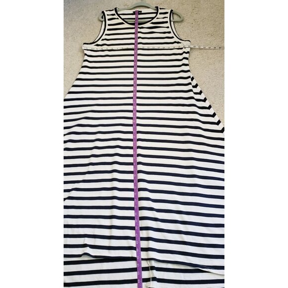 J. Crew Black and White Striped 100% Cotton Sleeveless Maxi Dress XXL EUC - Picture 8 of 12